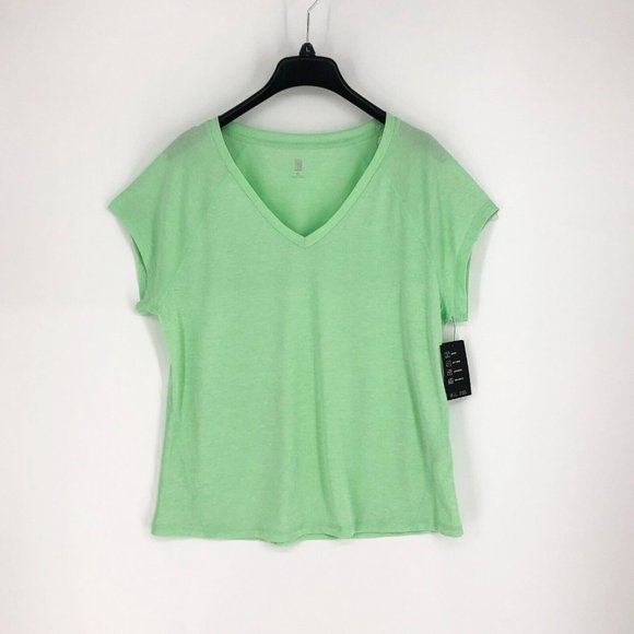 Id Ideology Womens Essentials Short Sleeve Rapidry Athletic Top Green XL XXL - Picture 2 of 7
